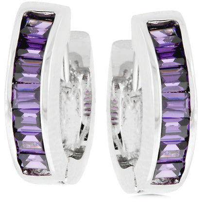 Nikki Emerald Baguette Huggie Earrings