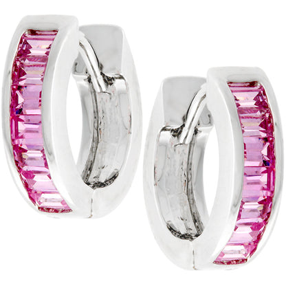 Nikki Emerald Baguette Huggie Earrings