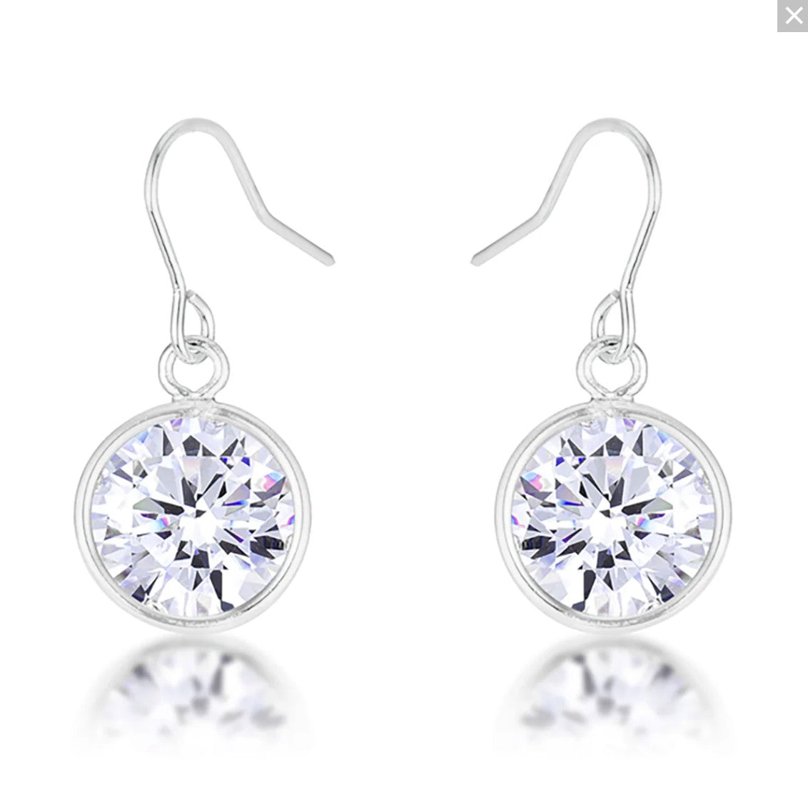 Noga 9mm CZ Solitaire Bezel Drop Earrings | 3ct