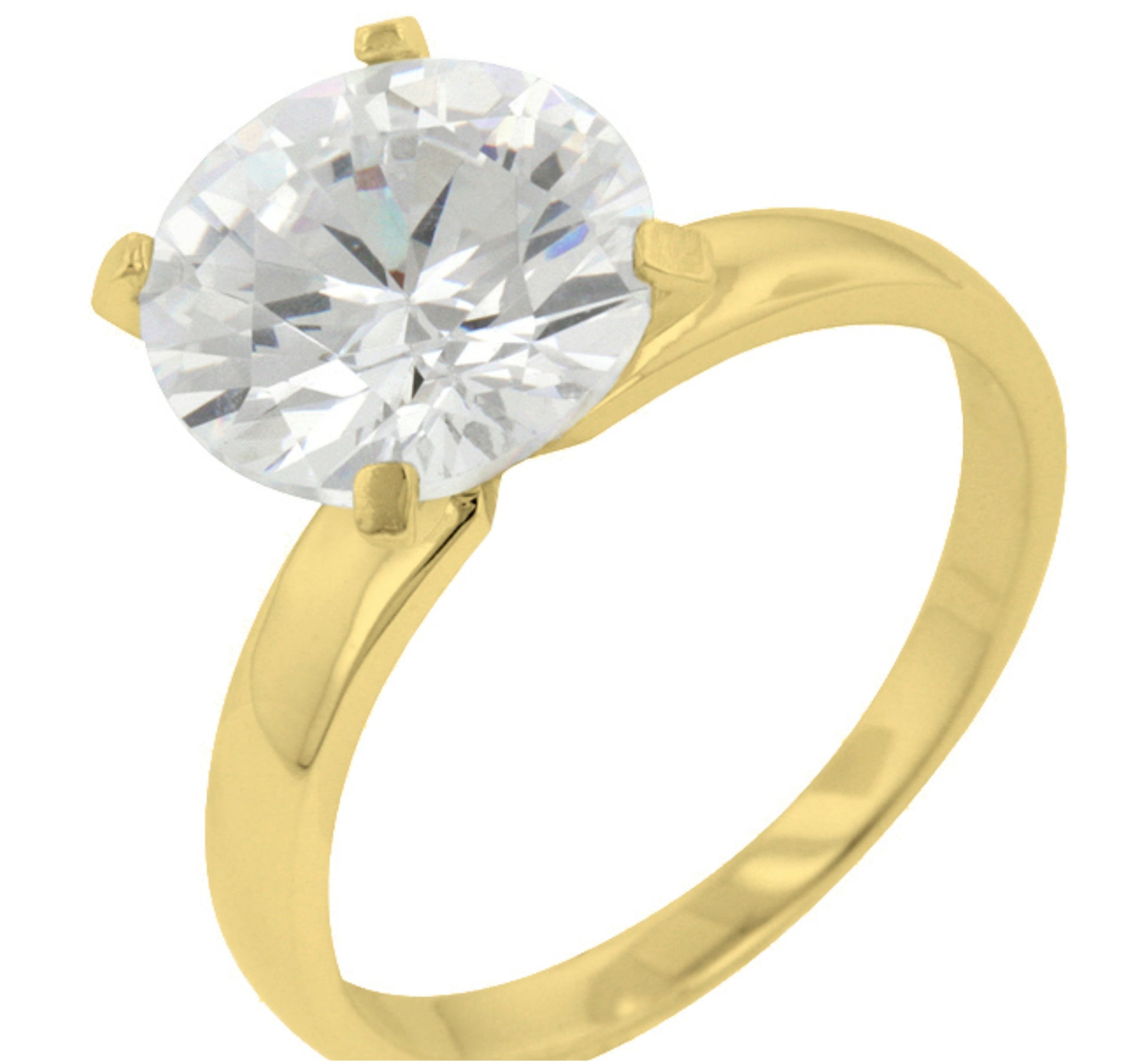 Odelia Timeless 10mm Round Solitaire Engagement Ring | 3.5ct | Sterling Silver - Beloved Sparkles