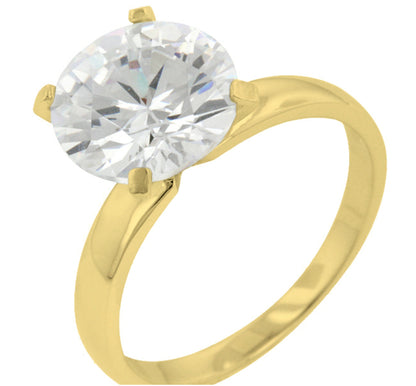 Odelia Timeless 10mm Round Solitaire Engagement Ring | 3.5ct | Sterling Silver - Beloved Sparkles