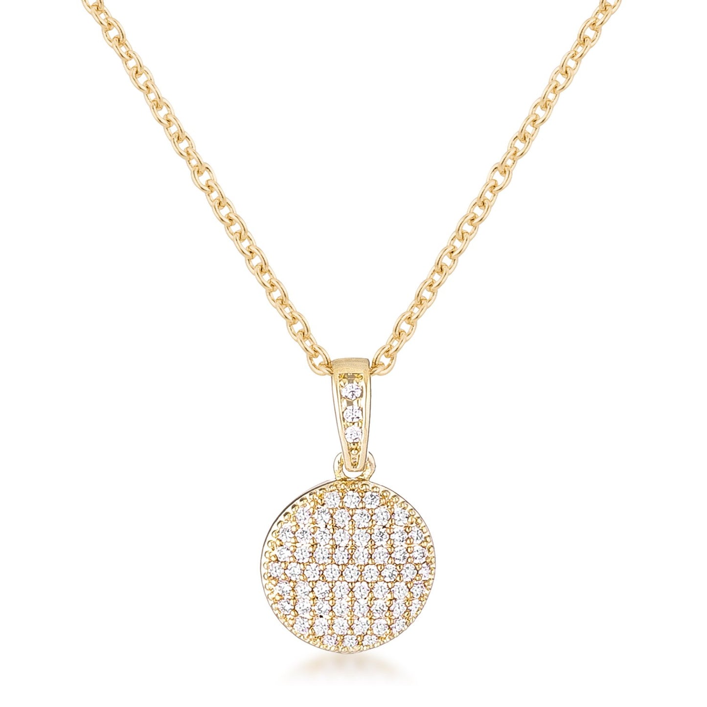 Olva Elegant CZ Disk Fashion Pendant