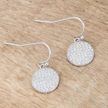 Olva Pave CZ Disk Earrings | 0.6ct