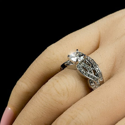 Pana 6.2mm Round Infinity Twist Engagement Ring Set | 1ct | 2.5ct