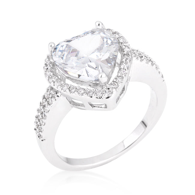 Panna 10.5mm Heart CZ Engagement Ring | 4ct