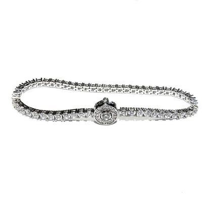 Pavana Vintage Clasp Round CZ Tennis Bracelet | 7.25in - Beloved Sparkles