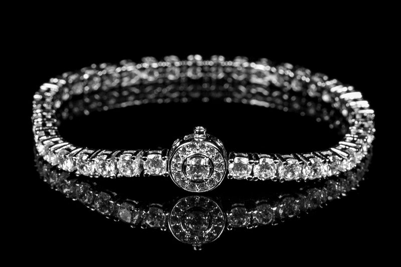 Pavana Vintage Clasp Round CZ Tennis Bracelet | 7.25in - Beloved Sparkles