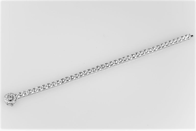 Pavana Vintage Clasp Round CZ Tennis Bracelet | 7.25in - Beloved Sparkles