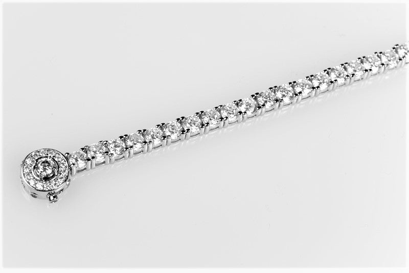 Pavana Vintage Clasp Round CZ Tennis Bracelet | 7.25in - Beloved Sparkles