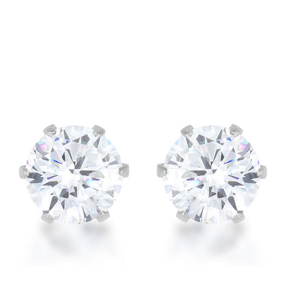Reign 6mm Round Stud Earrings | 1ct | Stainless Steel