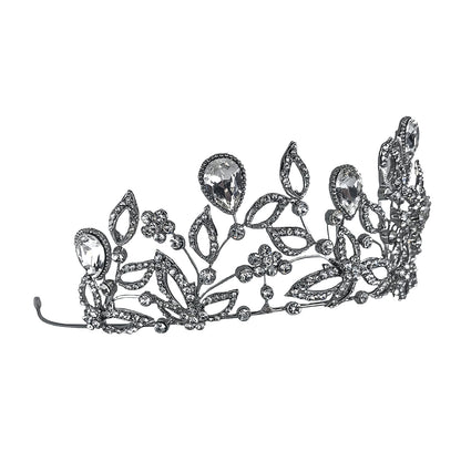 Sabrina Victorian Crytal Foral Gold Tiara