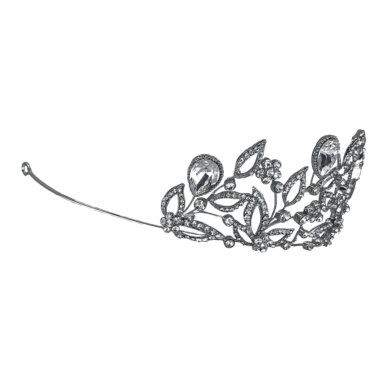 Sabrina Victorian Crytal Foral Gold Tiara