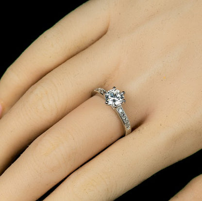 Shavon 6.5mm Round CZ Solitaire Engagement Ring  | 1ct