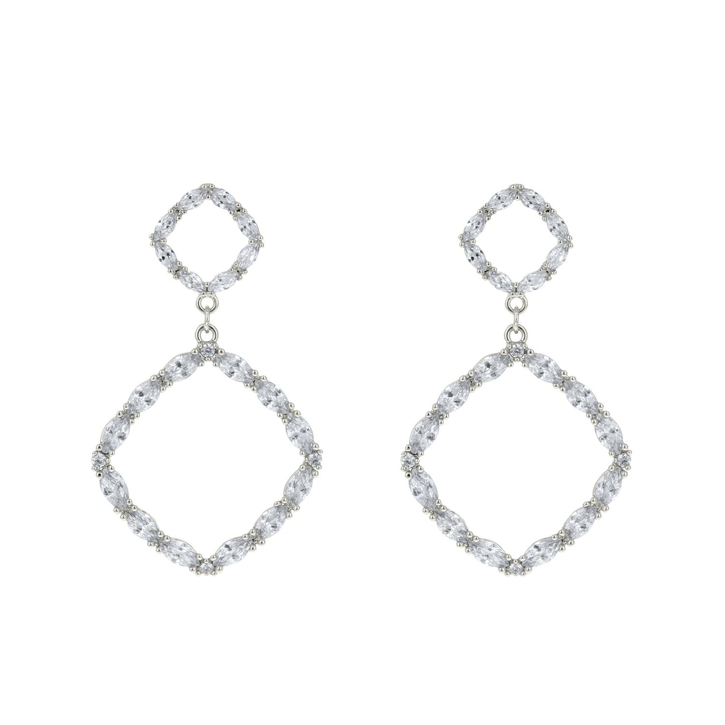 Shea Marquise CZ Cushion Dangle Earrings - Beloved Sparkles