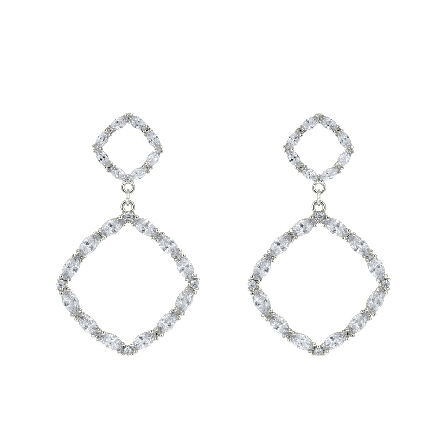 Shea Marquise CZ Cushion Dangle Earrings - Beloved Sparkles