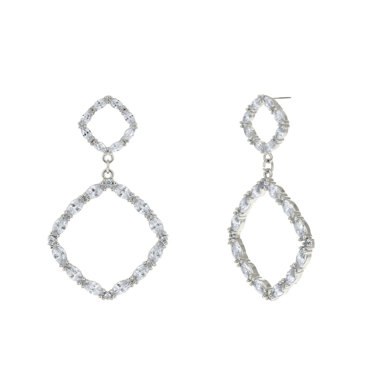 Shea Marquise CZ Cushion Dangle Earrings - Beloved Sparkles