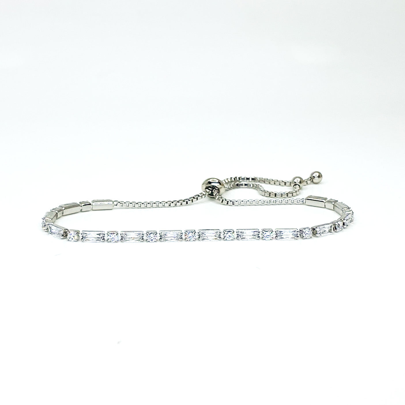 Ivy Radiant & Round CZ Gold Tennis Bolo Bracelet
