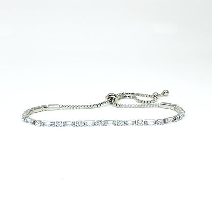 Ivy Radiant & Round CZ Gold Tennis Bolo Bracelet