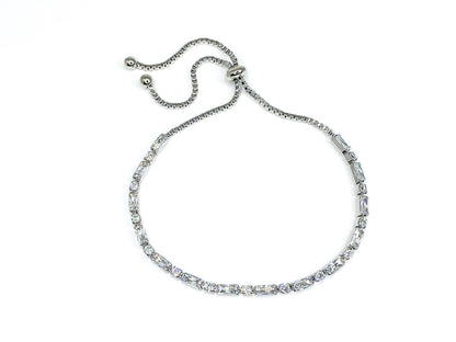 Ivy Radiant & Round CZ Gold Tennis Bolo Bracelet