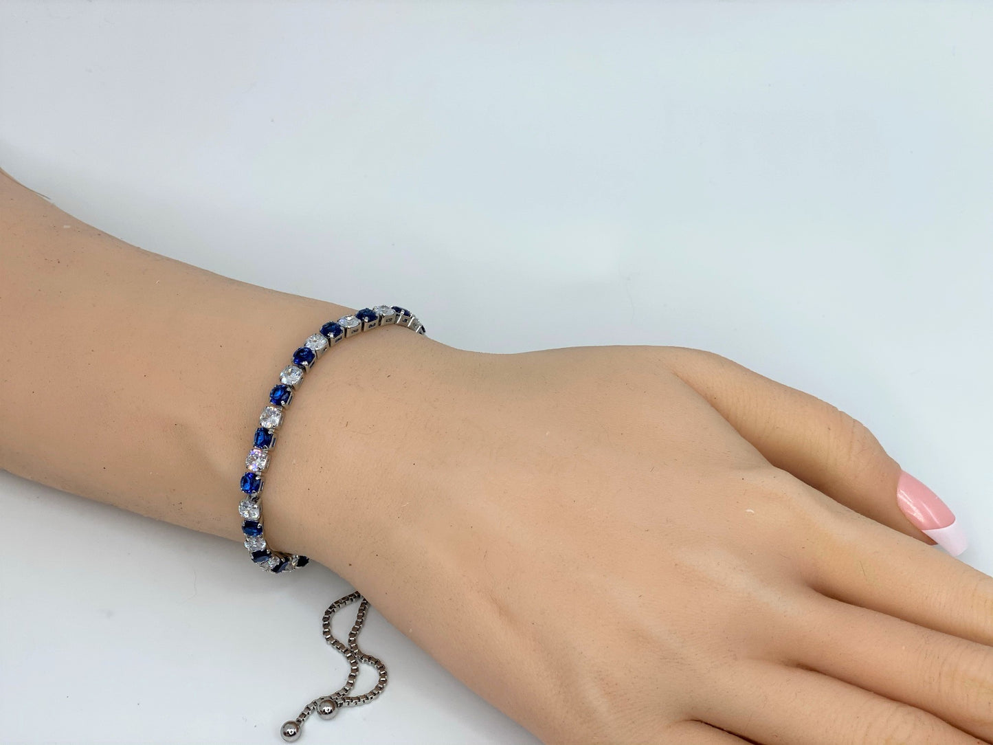 Beth Round CZ Gold Tennis Slider Bracelet | 10ct