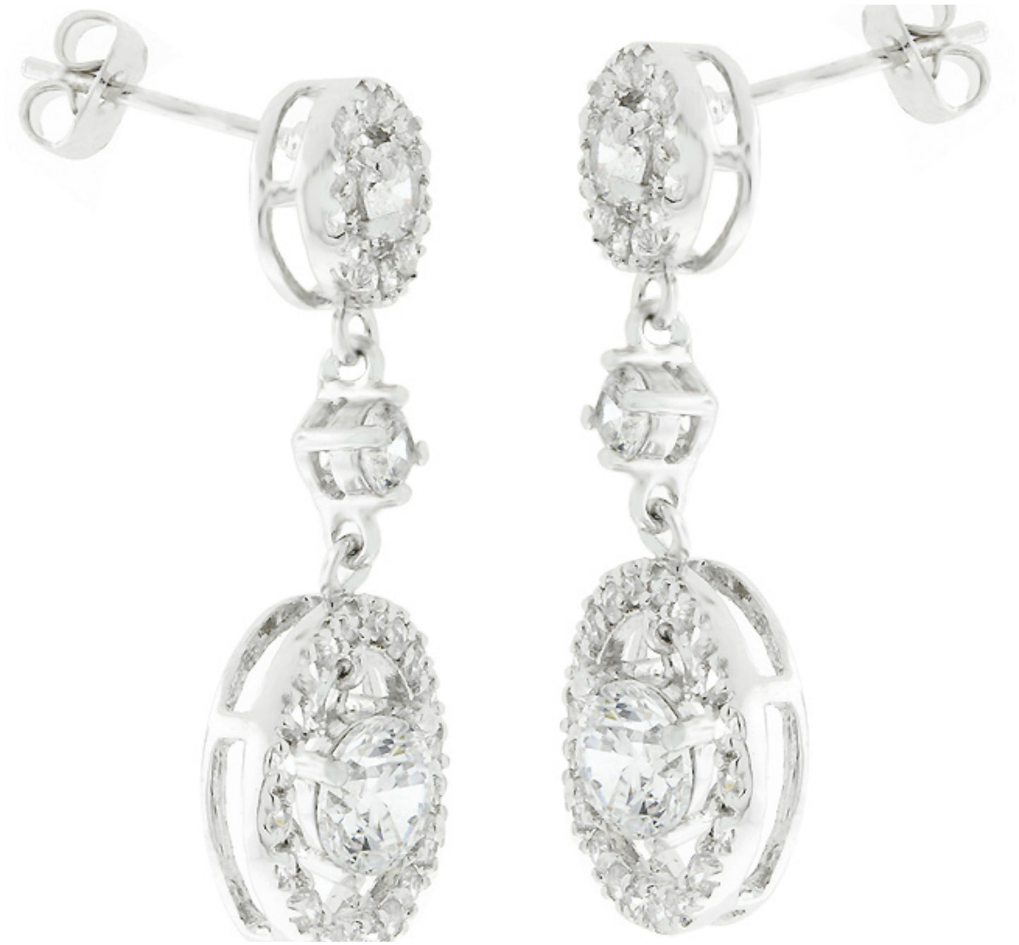 Dew Round Drop Dangle Chandelier Earrings | 2ct