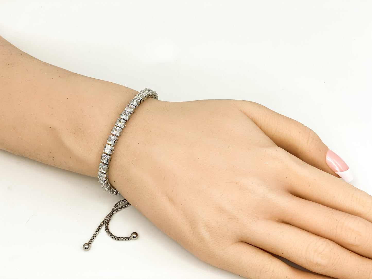 Keeley 4mm Princess CZ Gold Tennis Bolo Bracelet