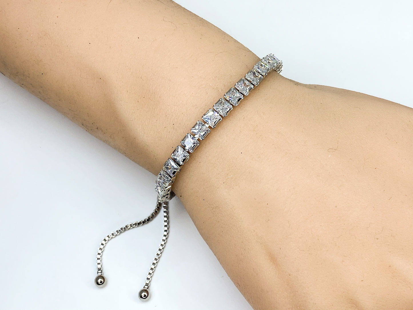 Keeley 4mm Princess CZ Tennis Bolo Bracelet - Beloved Sparkles