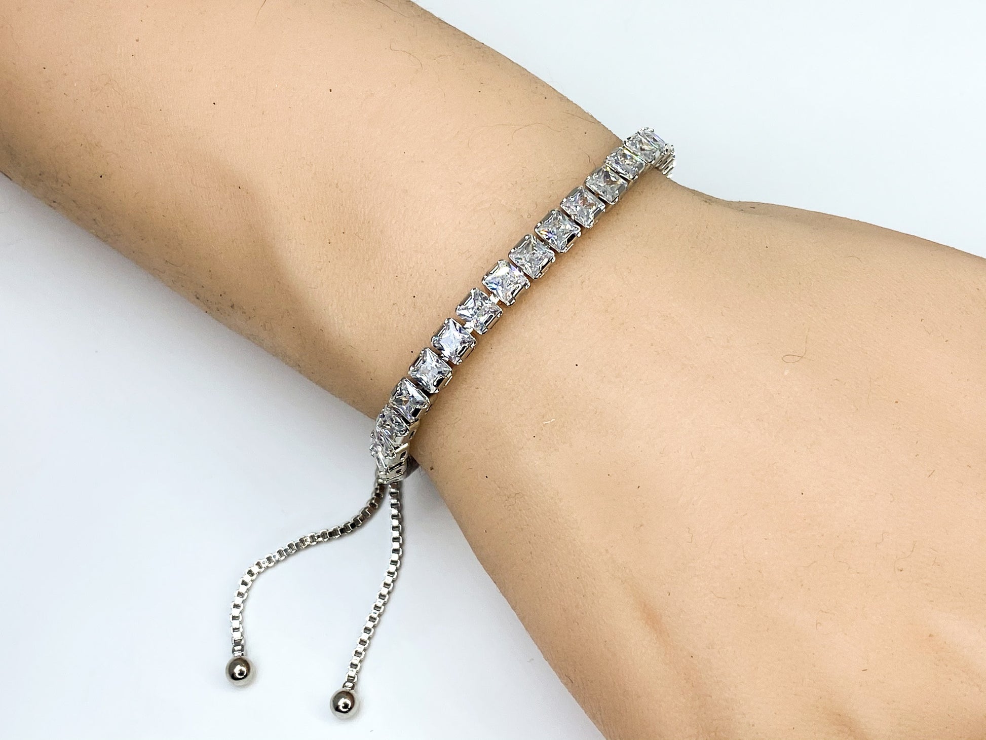 Keeley 4mm Princess CZ Tennis Bolo Bracelet - Beloved Sparkles