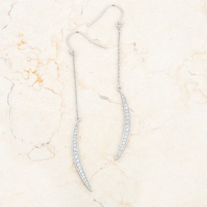 Luna Delicate Moon Drop Earrings