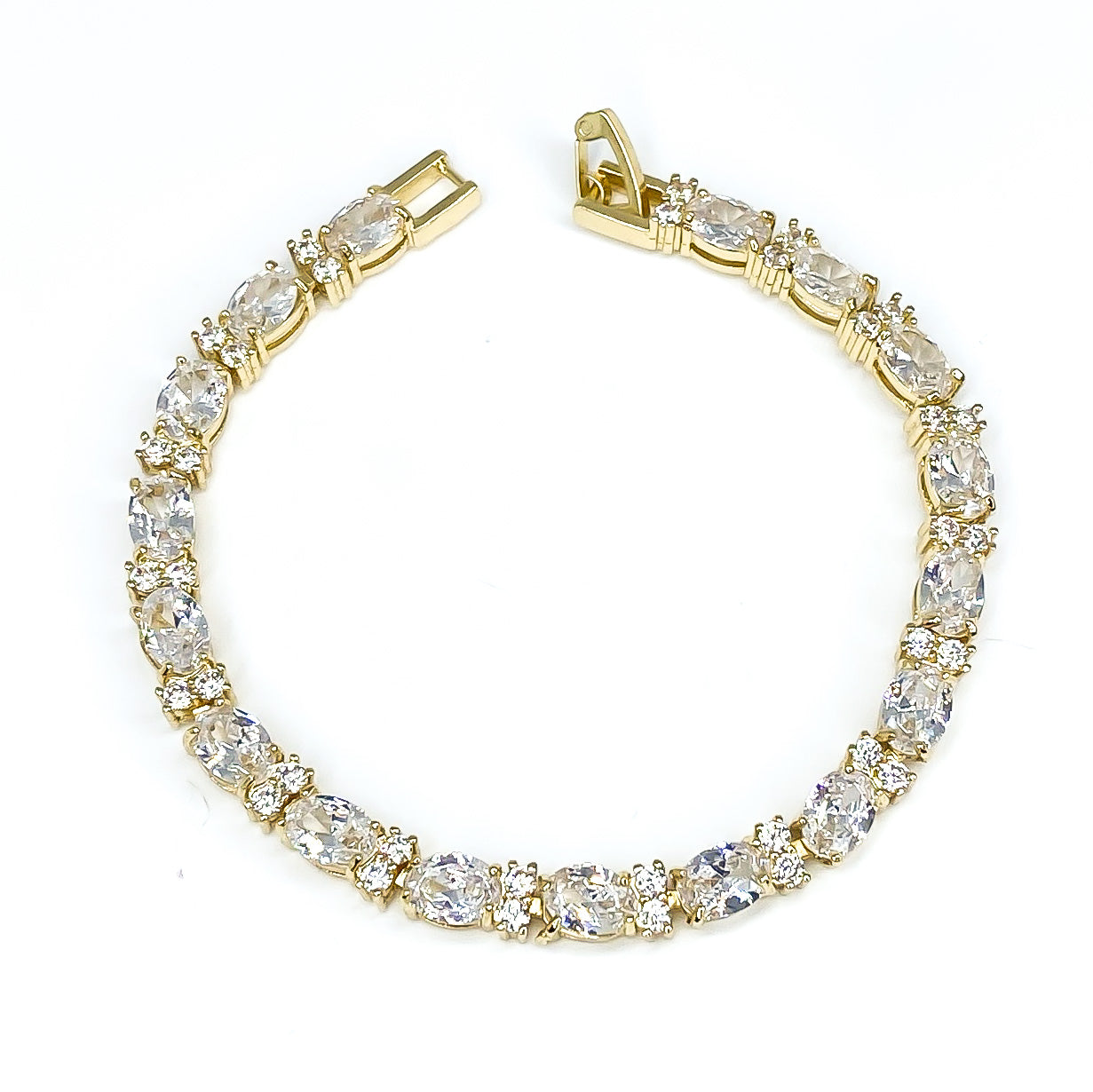Melanie 7mm Oval CZ Silver Tennis Bracelet | 7in