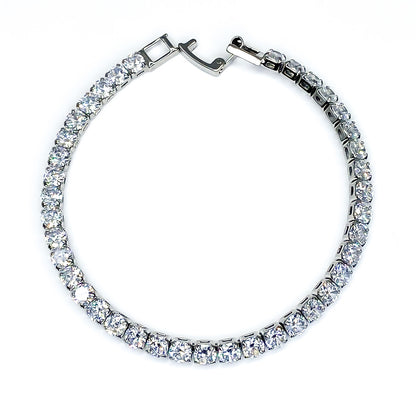 Micole 4mm Round CZ  Gold Tennis Bracelet – 7in