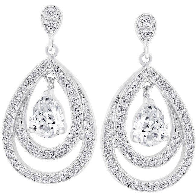 Milan Double Teardrop Dangle Earrings | 3.5ct