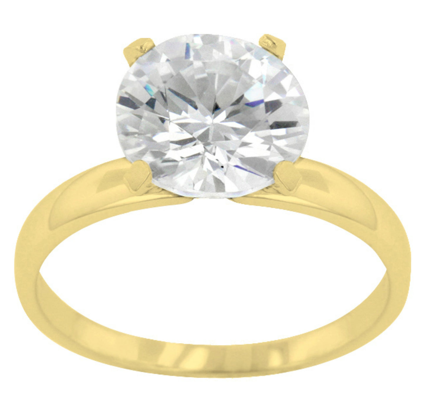 Odelia Timeless 10mm Round Solitaire Engagement Ring | 3.5ct | Sterling Silver - Beloved Sparkles