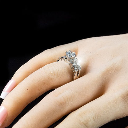 Melia 6mm Round CZ Engagement Ring Set | 1ct | 2ct
