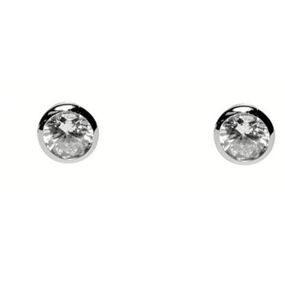 Simica Round Bezel Earrings | 4mm-6mm-8mm-10mm