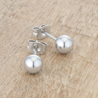 Tina Sterling Silver Spere Stud Earrings | 6mm-8mm
