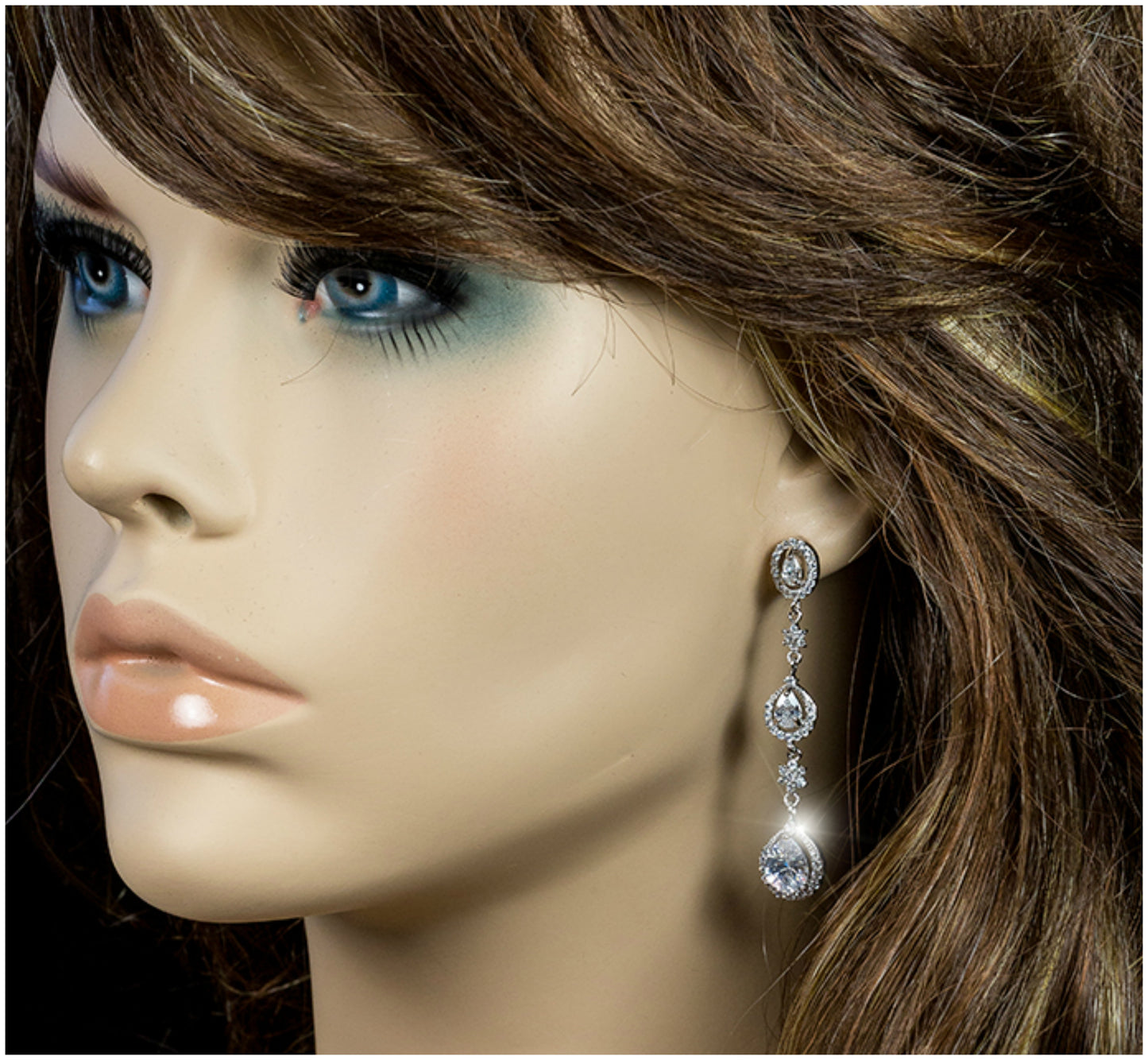 Alina Pear Drop Dangle Chandelier Earrings |  2.1in