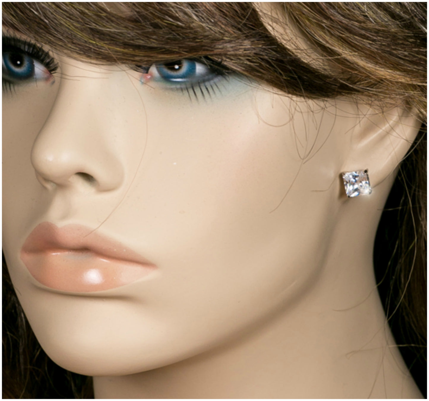Etta Princess CZ Stud Earrings | 4mm-6mm-8mm-10mm