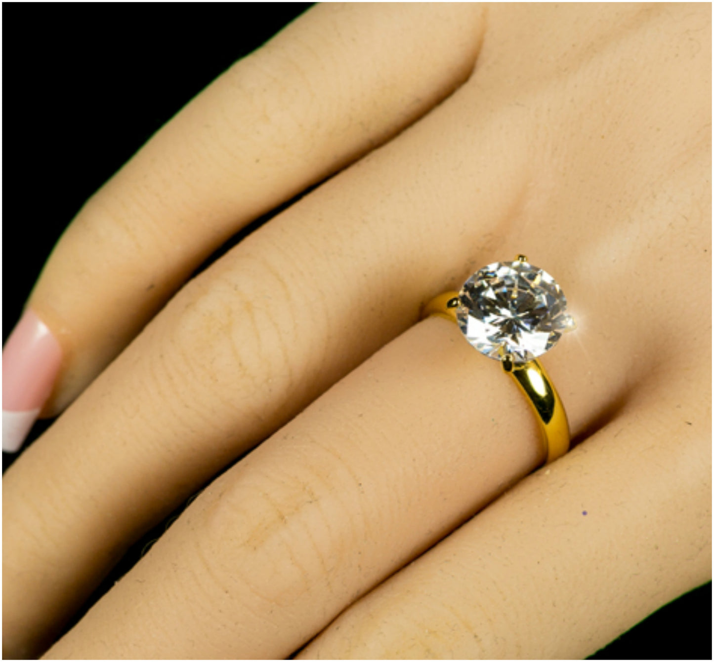 Odelia Timeless 10mm Round Solitaire Engagement Ring | 3.5ct | Sterling Silver - Beloved Sparkles