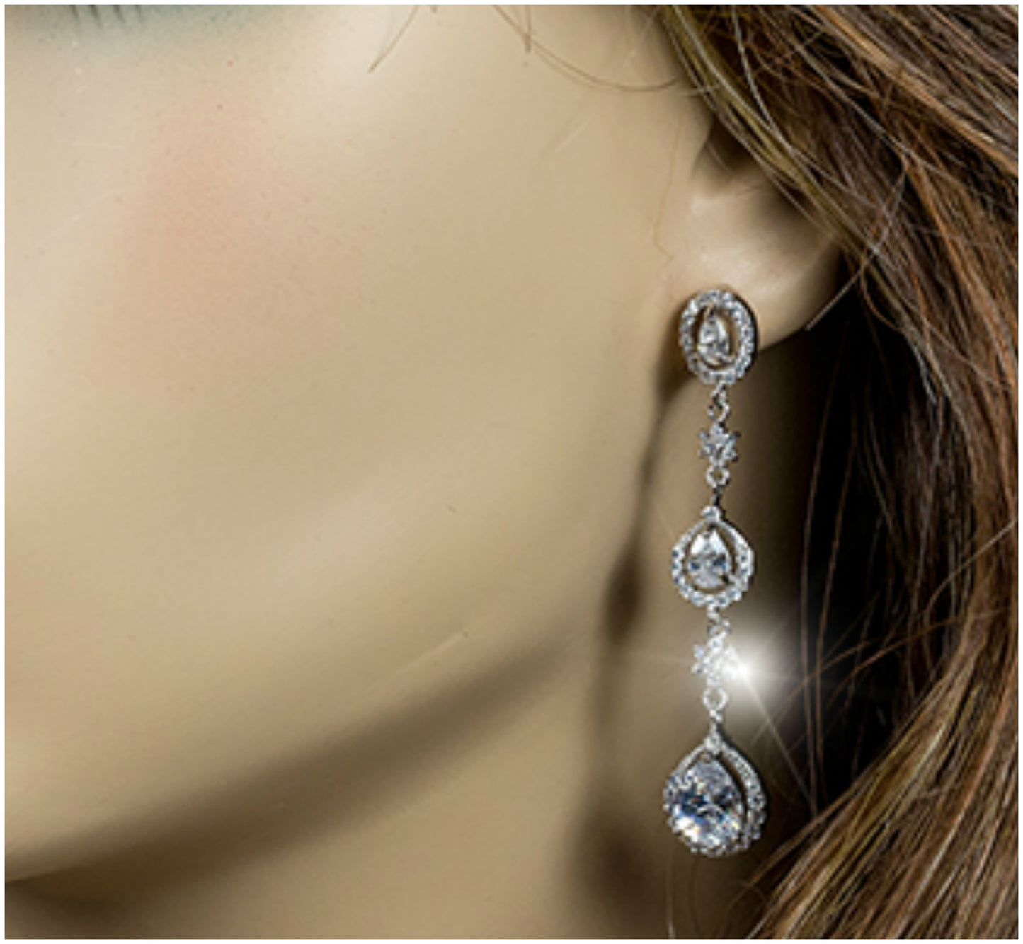 Alina Pear Drop Dangle Chandelier Earrings |  2.1in