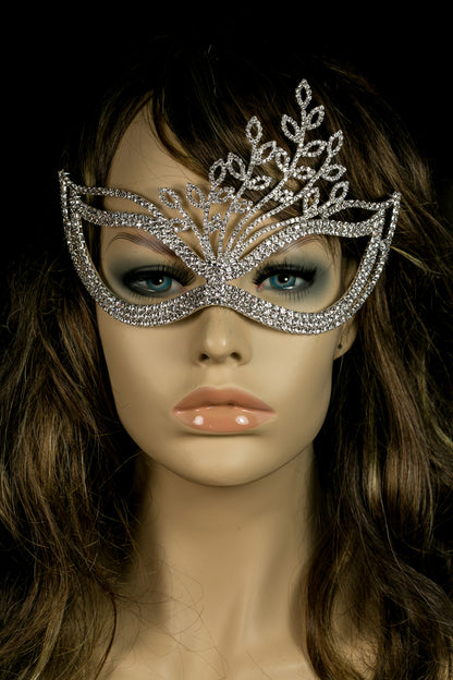 Lorelle Crystal Leaves Masquerade Mask