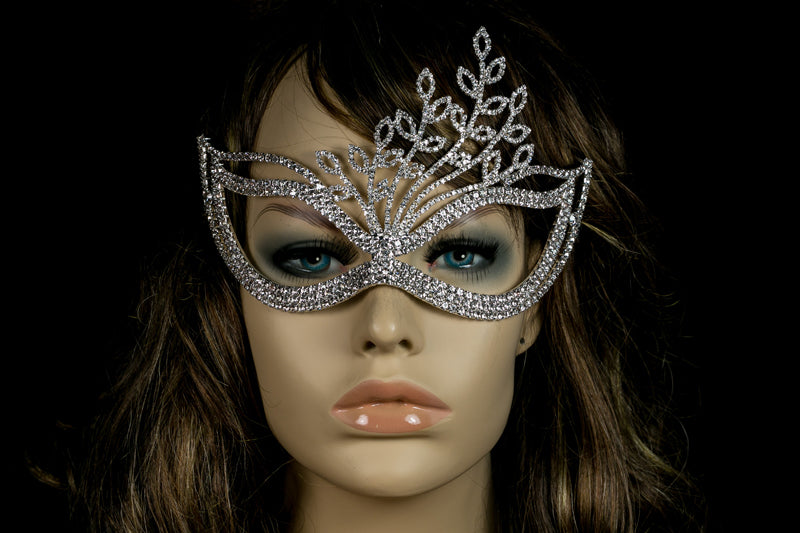 Lorelle Crystal Leaves Masquerade Mask