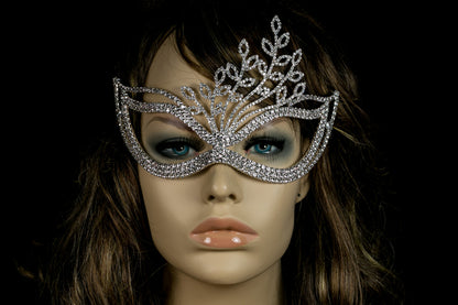 Lorelle Crystal Leaves Masquerade Mask
