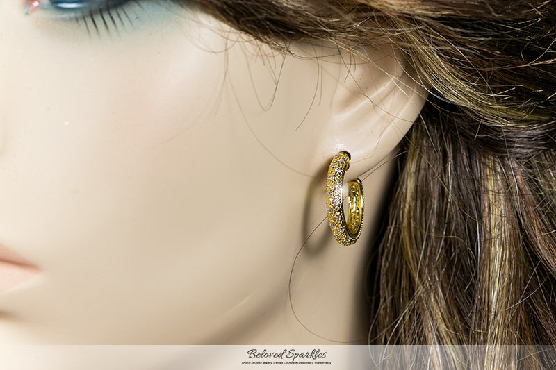 Nuria 24mm Pave Small Hoop Earrings | 2ct