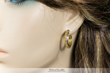 Nuria 24mm Pave Small Hoop Earrings | 2ct