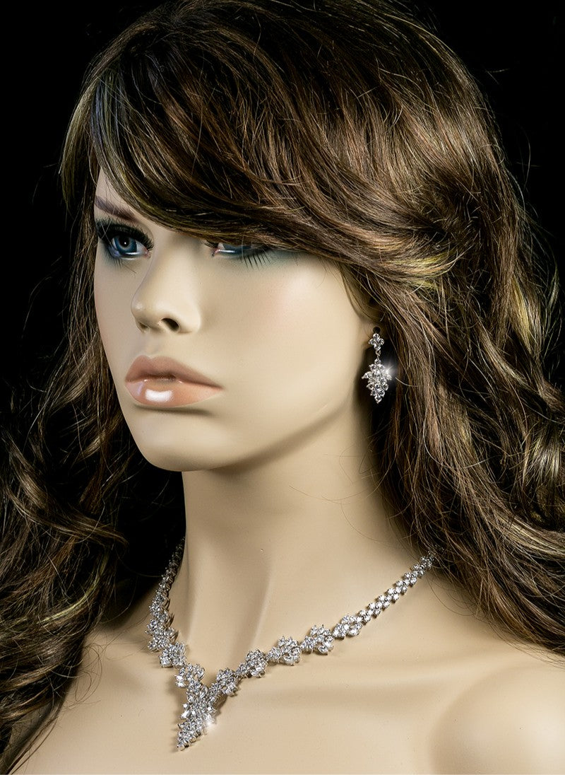 Nichelle Marquise Cluster Necklace Set