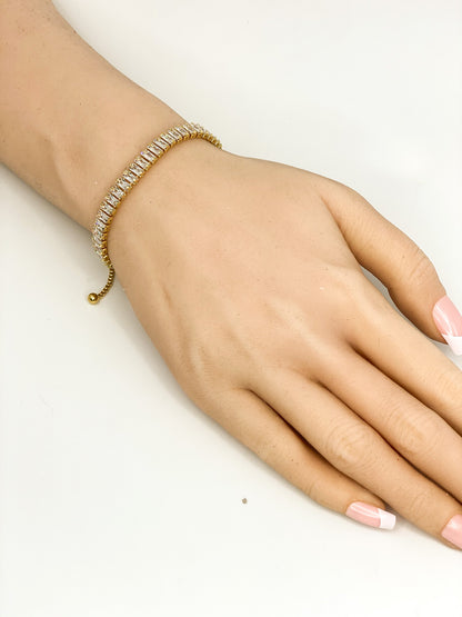 Ferra 5mm Radiant CZ Silver Tennis Bolo Bracelet