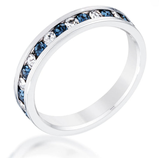 Gail 1.5mm Round Alternate Sapphire CZ Band Ring | 1ct
