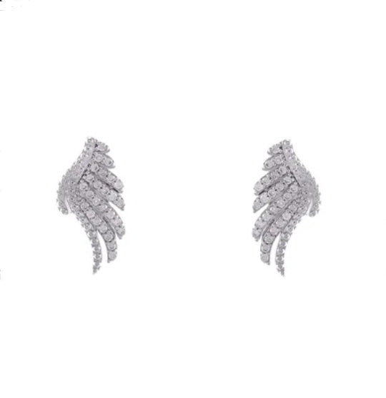 Angie Clear CZ Angel Wing Stud Earrings