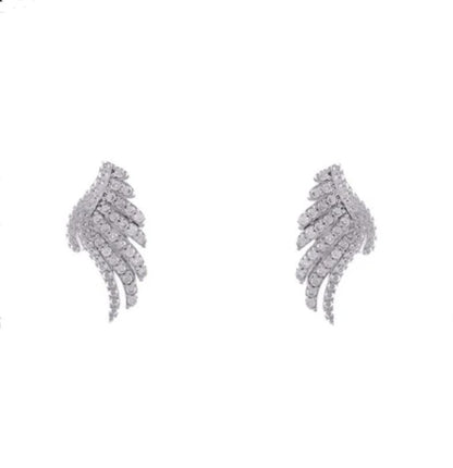 Angie Clear CZ Angel Wing Stud Earrings
